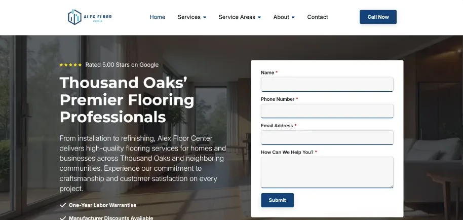 Alex Floor Center: the home page of the website