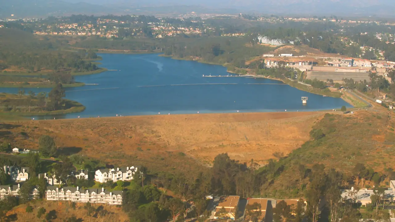 Lake Miramar reservoir and hills, Scripps Ranch area