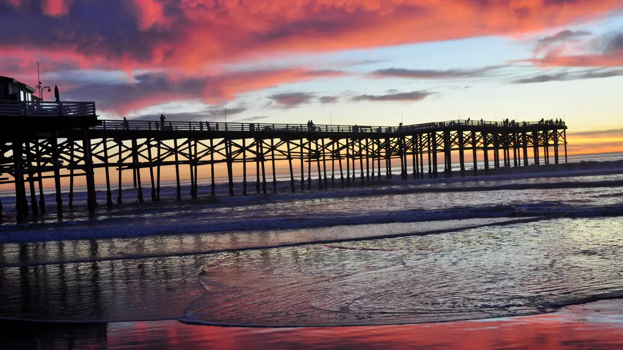 Crystal Pier at sunset, Pacific Beach